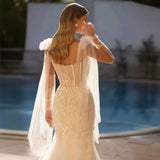 Wedding Wedding Dress 2025 New One-Word Shoulder Wedding Dress Lace Lace Tail Wedding Dress HZ0517