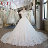 2026 New White Ball Dress Wedding Dress Retro Large Size Lace Wedding Dress HZ0517