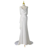 French-Style Densified Light Wedding Dress Bride Simple Niche High Sense Of Go Out White Bare Back Fishtail Engagement Dress Dress HZ0517