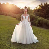 Long-Sleeved Light Wedding Dress 2026 New Bridal Simple Super Fairy Dream Hepburn Bare Back Shot Small Drag Tail Thin HZ0517
