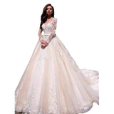 Long-Sleeved Big Tail Wedding Dress In The Spring Of 2026 New White At-Fugitive Princess Slimming Skinny Wedding Show HZ0517