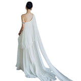 Morning Dress Female Bride Wedding Light Wedding Dress White Simple Engagement Certificate Go Out Niche Design Feeling Shoulder Evening Dress HZ0517