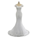 Lew-Back Lace Mermaid Wedding Dress 2026 New Cover Sleeve Wedding Vintage Wedding Small Thin Main Yarn HZ0517