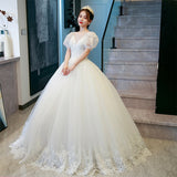 French Main Wedding Dress Girl Small Man 2025 New Bride Shoulder-To-Shoulder Light Yarn Simple Syarn Xia HZ0517