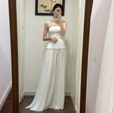 Smear The Breast-Shape Small Simple High-End Feel-Faced Bridal Dress Daily Dress Light Luxury Welcome Yarn HZ0517
