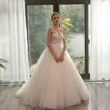 Light Wedding Dress White Simple Sen Tie Slings Daily Can Wear Wedding Yarn Long Tail Thin Summer HZ0517