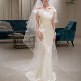 One-Word Shoulder Light Wedding Dress Bride 2026 New Super Xiansen Lined Go Out Of The Yarn French High-End Fishtail Welcome Dress Dress HZ0517