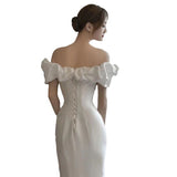 The New Bridal Retro-Speel Fishtail Yarn Small Man Goes Out Yarn Light Wedding Dress Summer HZ0517