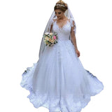 Wedding Dress 2026 New Deep V Long-Sleeved Lace Thin Fashion Bridal Tailed Wedding Dress HZ0517