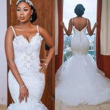 Wedding Dress 2026 New White Sleeveless Fishtail Wedding Dress Bridal African Fish Dress HZ0517