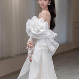 French Super Fairy Light Luxury Set Of The Face Of The Shoulder Fishtail Wedding Dress 2026 New Super Fairy Bride To Show Thin Out Of The Yarn HZ0517