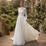 French Lace Wedding Dress 2026 New Bridal Atmosphere Simple High-End Long-Sleeved Summer To Go Out To Welcome The Yarn Small Tail HZ0517