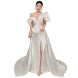 French-Style Denswear Wedding Dress Bridal Simple Temperament High-Level Sense Of The Main Yarn Yarn Small Tail Welcome Dress HZ0517