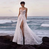 Film Studio Photo Theme Clothing New Photography Dress Light Yarn Couple Lace Seaside Fishtail Sling Wedding Dress HZ0517