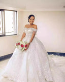 New Wedding Lace Lace Squine Mid-Rise Tail Dress Sexy Beautiful Shoulder White Temperament Dress HZ0517