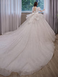 The Main Wedding Dress 2026 New Bride Big Tail Small Arm To Cover The Arm Of The Wedding Wedding Dress Physical Store Spring HZ0517