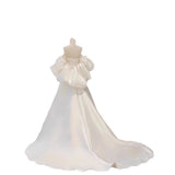 White French High-End Dress Word Shoulder Bubble Sleeve Light Main Wedding Dress New Bride Go Out Yarn Welcome HZ0517