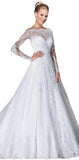 A-Word Shoulder A Word Neatly Long-Sleeved Wedding Wedding Bridal Banquet Modest 2026 New Wedding Dress HZ0517