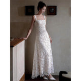 French Certificate Registration Light Wedding Dress High-End Dress Temperament Banquet Sling Lace Engagement Dress Dress HZ0517