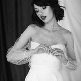 Pearl Net Small Shawl Shawl Verteve Two Sets Of Wedding Dress Short Sweet Travel Photo Wedding Dress Engagement Certificate Dress HZ0517