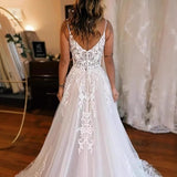 Spring Lace Wedding Dress Bridal Dress Sling Long Small Tail High Sense Bridal Dress Side Opening Fork HZ0517