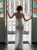 French-Style Seduced Face Light Wedding Dress Bride Simple Niche Twilight Yarn Feeling Engaged White Fishtail Dress HZ0517