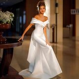Temperament Light Wedding Dress Fashion Shoulder Temperament High-End Slim Fish Tail Slimy Dress 2026 HZ0517