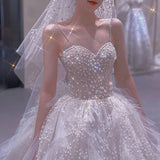 French Light Wedding Dress 2026 New Temperament Bride Small Simple Atmosphere Main Starry Sky Suzhou Wedding Dress Tail HZ0517