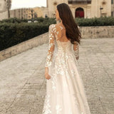 Deep V-Tailed Wedding Dress Long Sleeves In The Spring Of 2026 New Tug-Tail Slim Slim Sexy Simple Travel Shot HZ0517