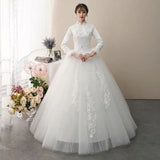 Main Wedding Dress 2026 New Bridal Small French Light And Simple Out Of The Yarn Long Sleeve Thicket Warm Wedding Dress HZ0517