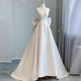 Vintage Denatry Wedding Dress Main Yarn Texture French Simple Super Fairy Atmosphere Thin V-Neck Out Yarn Big Tail HZ0517