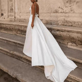 2026 New Women's Dress Sexy V-Neck Sleeveless Tail Wedding Dress Dress HZ0517