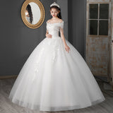 Main Wedding Dress 2026 New Bridal Tuxedo Star Princess Style French Small One-Word Shoulder Wedding Dress F94 HZ0517
