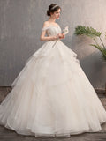 Main Wedding Dress Woman 2026 New Sen Bridal Wedding Simple V Collar Thin Shoulder-To-Shoulder Pavity HZ0517