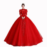 Bridal Main Wedding Dress Princess Phony Dress Chinese Retro Red Heavy Industry Luxury Wedding Dress High-End Wedding Dress HZ0517