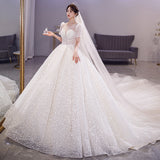 Wedding Starry Yarn 2026 New Spring Bride Simple Big Tail Temperament Hepburn Physical Store Wedding Dress HZ0517