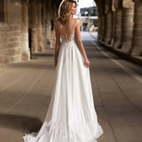 Wedding Dress Deep V Collar 2026 New Small Tail Sexy Bare Lace Travel Wedding Dress HZ0517