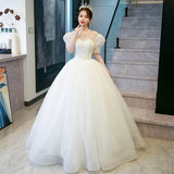 One-Word Shoulder Wedding Dress 2025 New Bridal Main Yarn French Style Court Princess Wind Out Of The Yarn Small Summer HZ0517