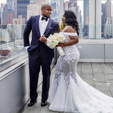 One-Word Shoulder Wedding Dress 2026 New Spring Bride Wedding Long-Tailed Dream Fishtail Princess Wedding Dress HZ0517