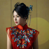 A Toasting Bride 2026 New Niche Engagement Dress Dress Can Wear Red Cheongsam Wedding Dress Women Every Day HZ0517