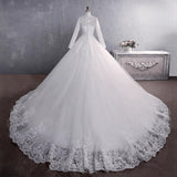 Wedding Lace 2026 New Bridal Long-Sleeved Big Tail Large-Size Wedding Dress Skirt HZ0517