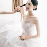 Brased Light Wedding Dress 2025 New Bridal Small Master Yarn French Simple Temperament Big Tail Yarn HZ0517