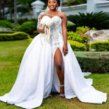 2026 Summer New Simple Atmospheric Wedding Dress Shoulder Wedding Side Open HZ0517