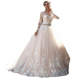 Wedding Dress Supply 2026 New Bridal Collar Lace Sexy Lanky Long-Sleeved Wedding Dress HZ0517