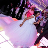 High-Waisted V-Neck Wedding Dress 2026 New Large-Size White Poncho Yarn Big Tail Wedding Dress HZ0517