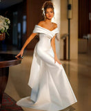 Temperament Light Wedding Dress Fashion Shoulder Temperament High-End Slim Fish Tail Slimy Dress 2026 HZ0517