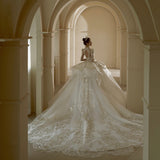 Long-Sleeved Wedding Dress 2026 New Bridal French Retro Light Luxury Niche High-End High-End High-End Travel Yarn Lady HZ0517