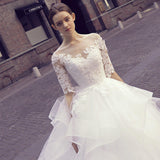 Main Light Wedding Dress 2026 New Sensian Dream Tailing Bride Long Sleeves Thin And Simple Go Out Dress HZ0517