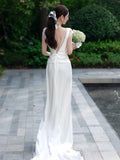 French-Style Denswear Light Wedding Dress Light Luxury High-End Small Adult Banquet Welcome Dress Bride Engagement Yarn HZ0517