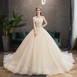 Light Wedding Dress 2026 New Temperament Tailed Bride Small Simple Breasts High-End Luxury High-End Dress HZ0517